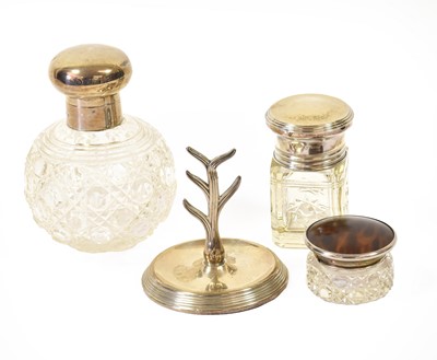 Lot 46 - Two Silver-Mounted Cut-Glass Scent-Bottles, on...