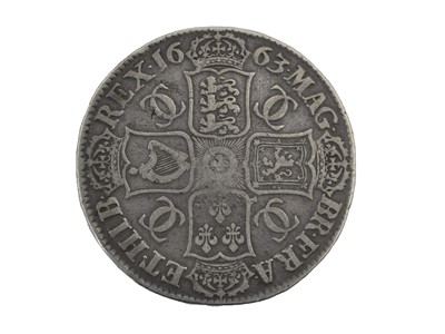 Lot 80 - Charles II, Crown 1663, obv. first draped bust...