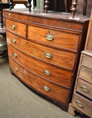 Lot 534 - 19th century mahogany bow front chest of drawers