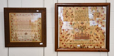 Lot 1238 - Sampler Worked by Mary Ann Woston, Eastwood...