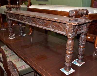 Lot 535 - Victorian carved oak window seat