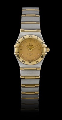 Lot 2170 - Omega: A Lady's Steel and Gold Wristwatch