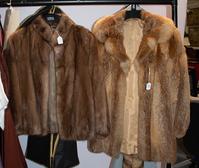 Lot 391 - Light brown mink fur jacket with long cuffed...