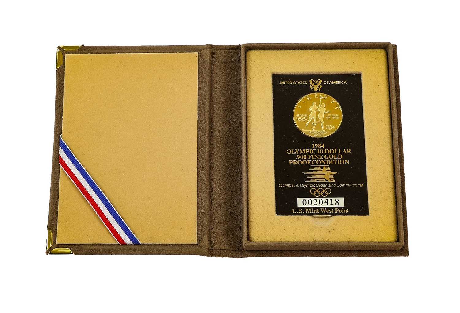 Lot 433 - USA, 1984W Olympics Gold Proof $10, obv. male...
