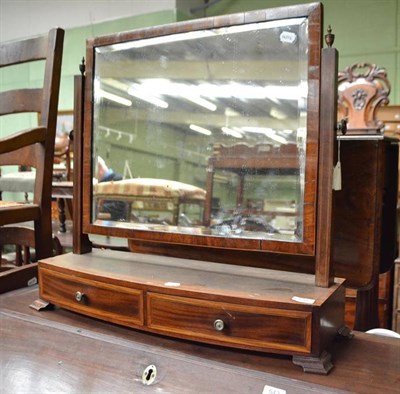 Lot 541 - Mahogany and satinwood banded dressing table mirror