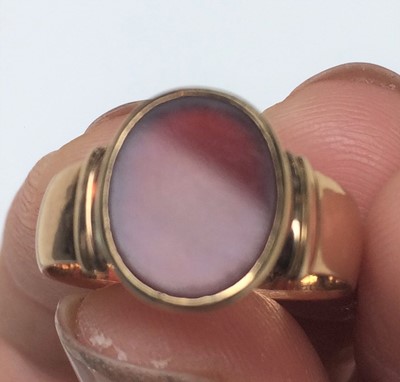 Lot 181 - An intaglio ring, unmarked, finger size G; a...