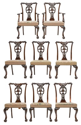Lot 330 - A Good Set of Eight (6+2) Victorian Carved...
