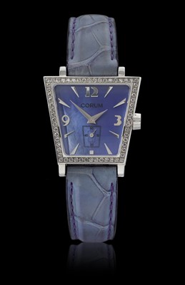 Lot 2168 - Corum: A Lady's Stainless Steel Diamond Set Wristwatch