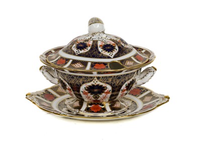 Lot 119 - A Royal Crown Derby Imari sauce tureen, cover...