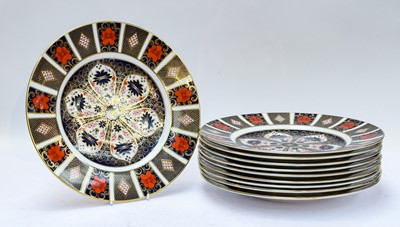 Lot 37 - Ten Royal Crown Derby Imari plates, pattern...