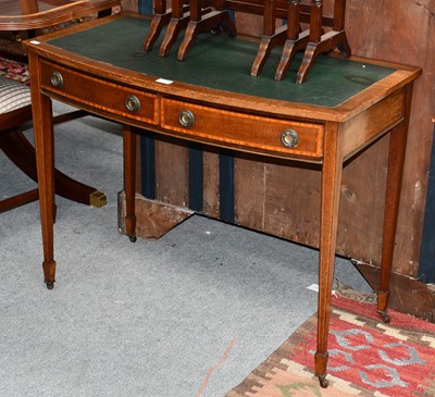 Lot 1132 - An Edwardian cross banded mahogany writing...