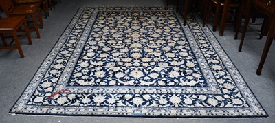 Lot 1010 - Kashan carpet, the indigo field with an...