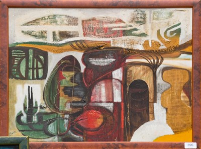 Lot 396 - SS Dutta (b.1933) Indian Abstract composition...