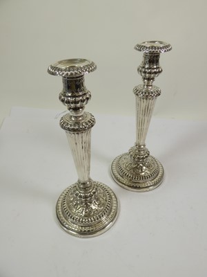 Lot 2090 - A Pair of George III Silver Candlesticks