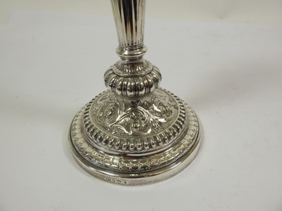 Lot 2090 - A Pair of George III Silver Candlesticks