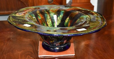 Lot 333 - A large art glass bowl with flared rim with...