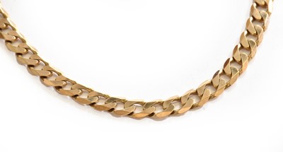 Lot 233 - A 9 carat gold curb link necklace, length 55.5cm