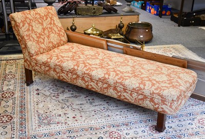 Lot 1232 - An Edwardian upholstered chaise longue raised...