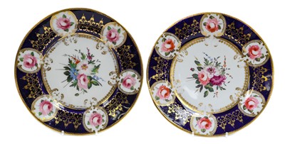 Lot 74 - A pair of Chamberlains Worcester plates, with...