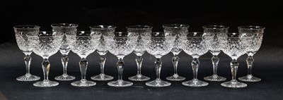 Lot 60 - A set of six Stuart crystal champagne glasses...