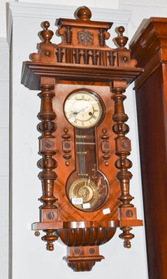 Lot 1212 - A Vienna type walnut veneered striking wall...