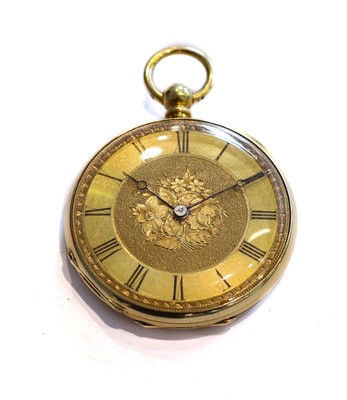 Lot 195 - A Lady's 18ct gold fob watch