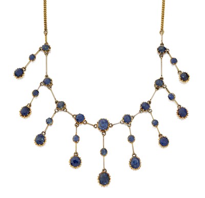 Lot 2330 - A Sapphire Fringe Necklace