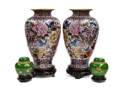 Lot 57 - A pair of large 20th century Chinese cloisonne...