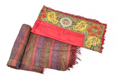 Lot 2170 - Late 19th Century Shawl with red wool centre...