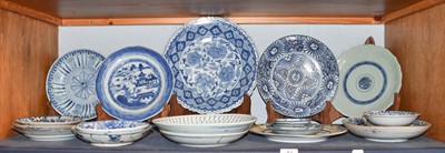 Lot 84 - A Chinese blue and white porcelain scalloped...