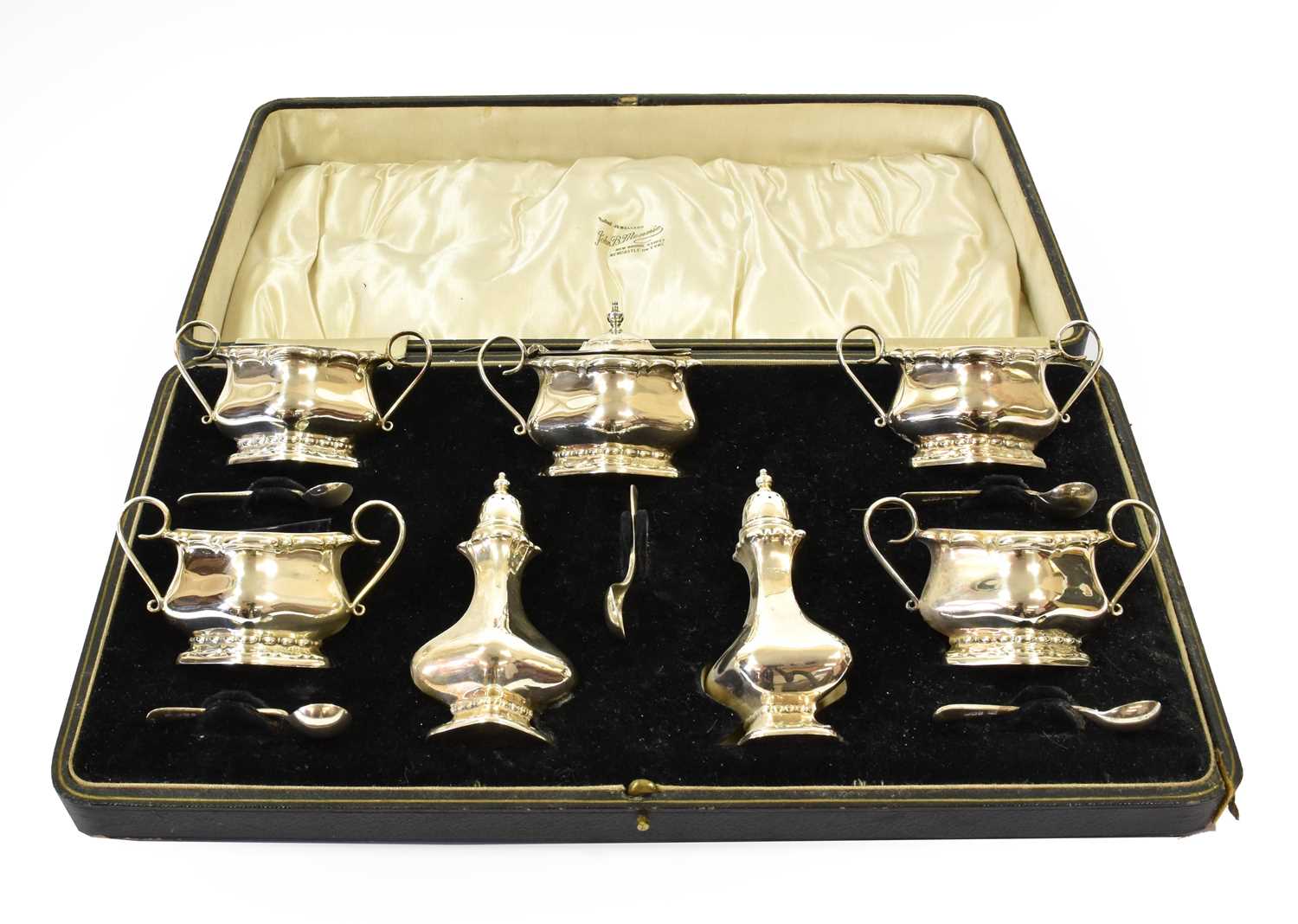 Lot 93 - A Cased George V Silver Condiment-Set,...
