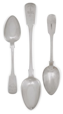 Lot 2201 - A Set of Six Scottish Provincial Silver Table-Spoons and a Pair of Basting-Spoons