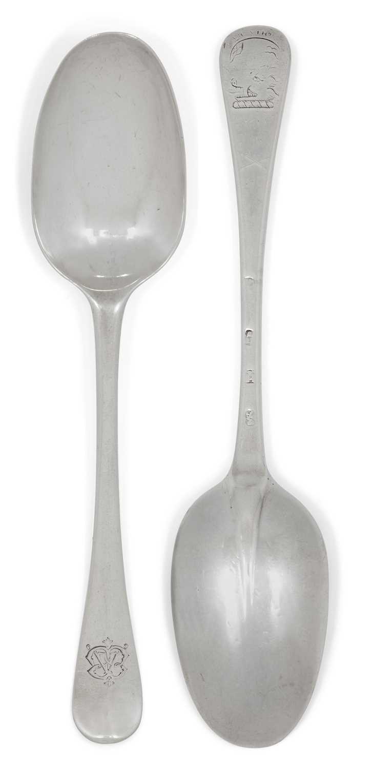 Lot 2207 - Six Queen Anne Scottish Silver Table-Spoons