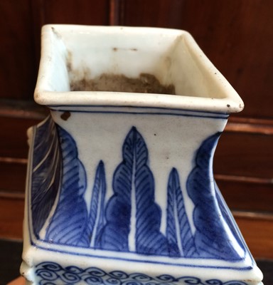 Lot 126 - A Chinese Porcelain Lozenge Shaped Vase, Qing...