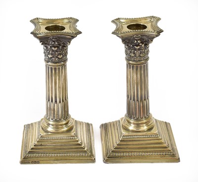 Lot 4 - A Pair of Edward VII Silver Candlesticks, by...