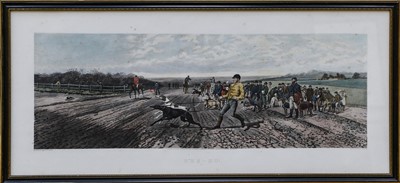 Lot 1093 - A set of four framed hare coursing prints