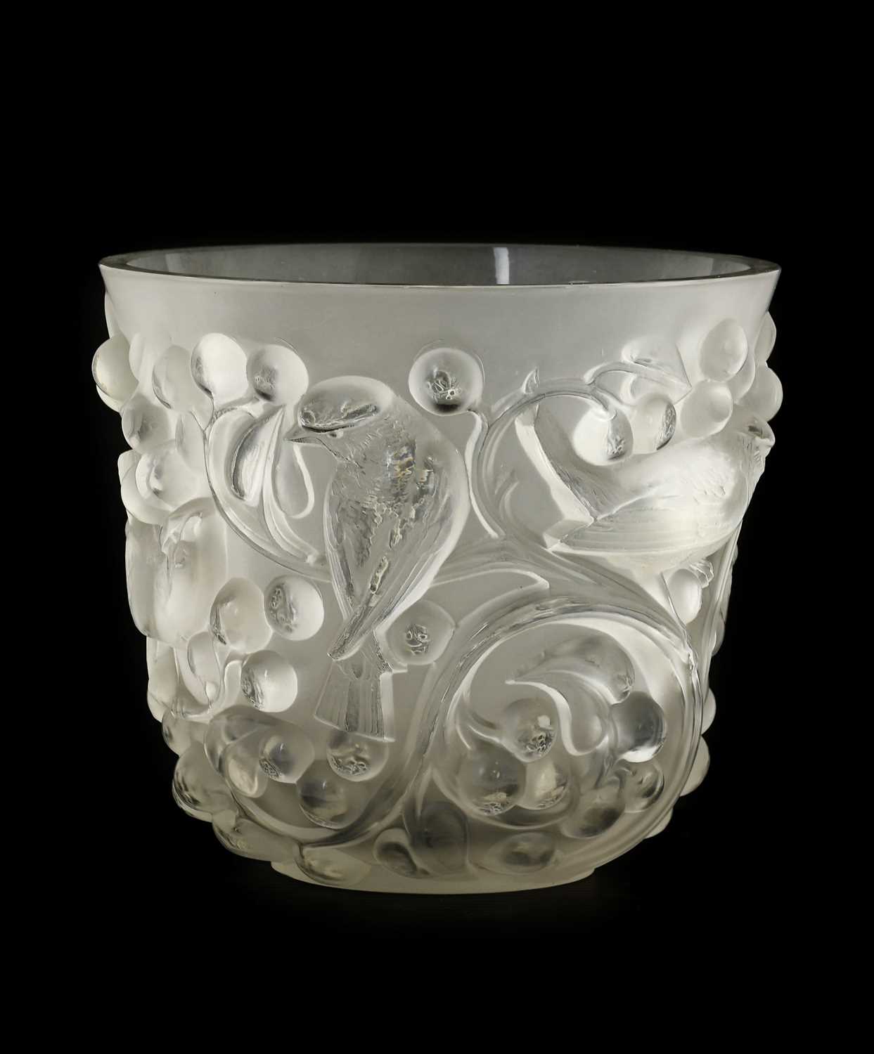 Lot 17 - A Lalique Clear and Frosted Avallon Glass Vase,...