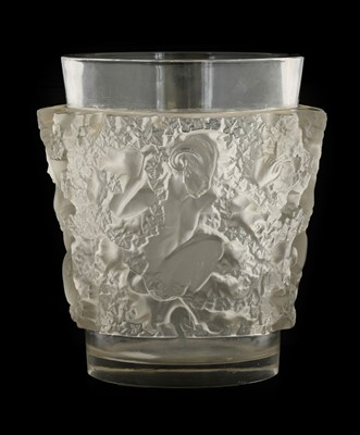 Lot 18 - A Lalique Clear and Frosted Bacchus Glass Vase,...
