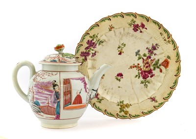 Lot 37 - A Worcester Porcelain Teapot and Cover, circa...
