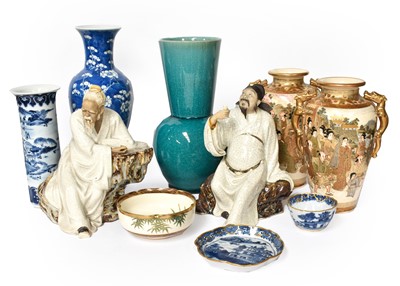 Lot 310 - A pair of Japanese Meiji period Satsuma vases,...