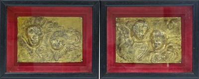Lot 354 - A Pair of Gilt Copper Relief Plaques, in the...