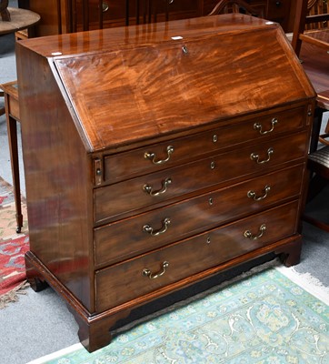 Lot 1134 - xx see line 86 A George III mahogany bureau,...