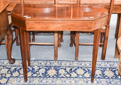 Lot 1181 - A George III mahogany tea table of canted...