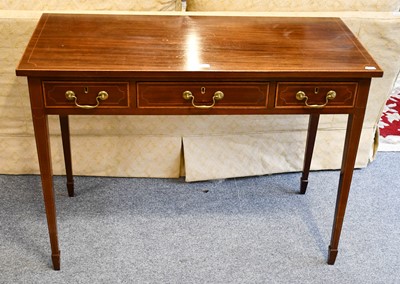 Lot 1247 - An early 20th century inalid mahogany three...