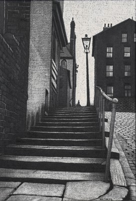 Lot 1087 - Stuart Walton (b.1933) "Street in Leeds"...