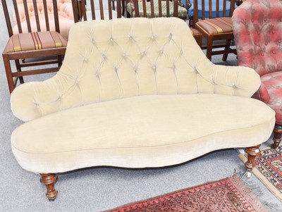 Lot 1156 - A 19thcentury small parlour sofa with buttoned...