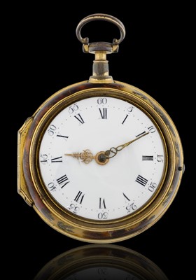 Lot 2379 - Geo Taylor: An Under Painted Horn Verge Pocket Watch