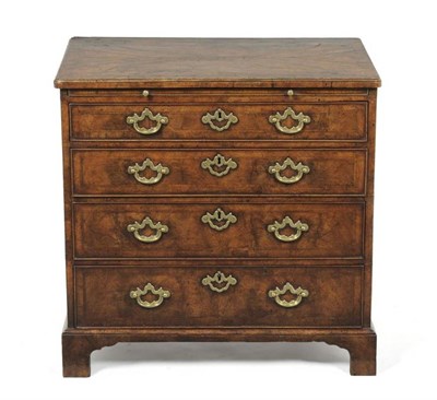 Lot 1161 - A George II Style Walnut, Featherbanded and Crossbanded Bachelor's Chest, the crossbanded top above