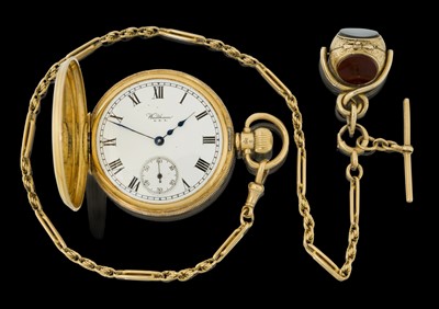 Lot 2395 - Waltham: An 18 Carat Gold Full Hunter Pocket Watch