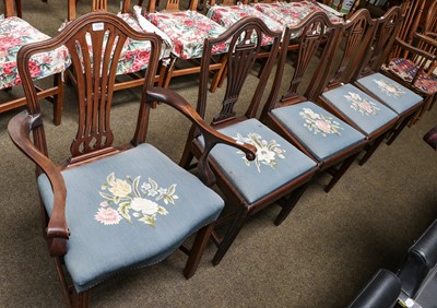 Lot 1292 - A set of four George III mahogany dining...